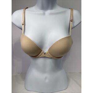 Victoria's‎ Secret Bra 32B Lightly Lined T-Shirt Nude Beige Underwire Sexy RFID